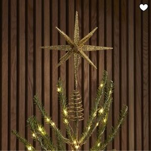 Kraft & Glitter Gem Starburst Tree Topper - Gold